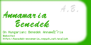 annamaria benedek business card